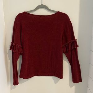 Burgundy Ruffle Sweater
